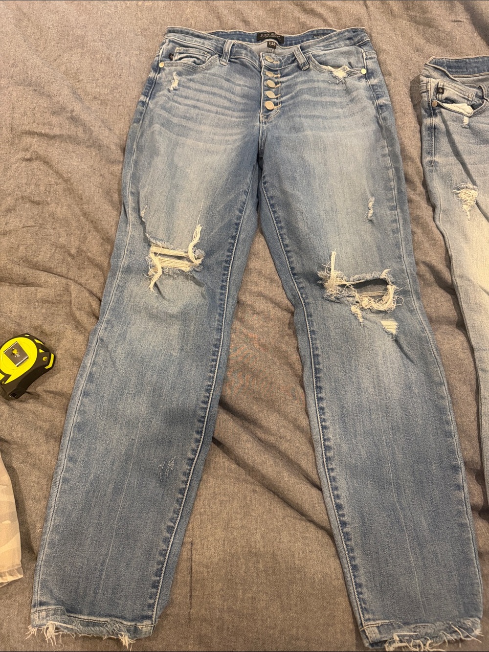 Judy Blue Button Fly Distressed Jeans